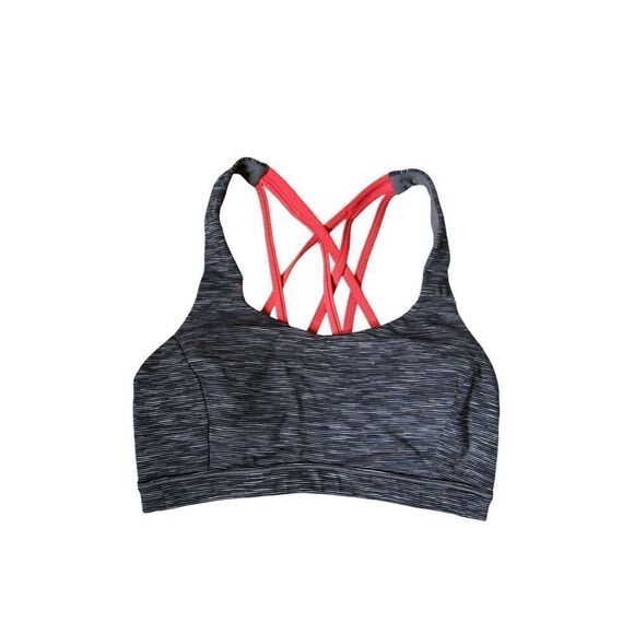 Lululemon Free To Be Serene Sports Bras size 4 Gray Red - Picture 3 of 6
